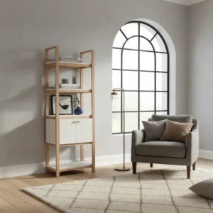 Home estantería librero organizador biblioteca madera c/puertas